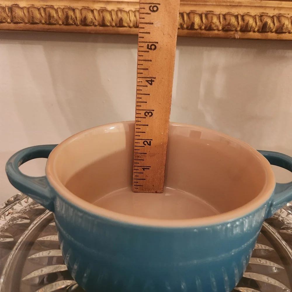 Le Creuset Mini Cocotte Stoneware Bowl | Deep Teal | 18-10 | No Lid | French Kit